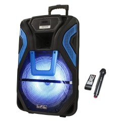 BeFree Sound Rechargeable Bluetooth® Portable Party PA Speaker System, Black/Blue