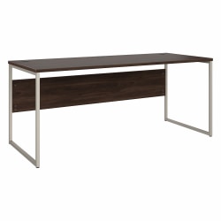 Bush® Business Furniture Hybrid 72"W Computer Table Desk With Metal Legs, Black Walnut, Standard Delivery