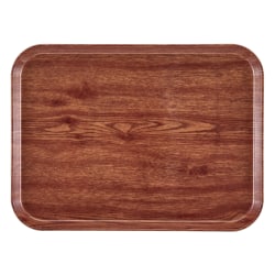 Cambro Camtray Rectangular Serving Trays, 15" x 20-1/4", Country Oak, Pack Of 12 Trays