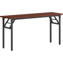 Lorell® Folding Melamine Training Table, 30"H x 60"W x 18"D, Black/Mahogany