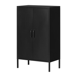 South Shore Eddison 25-1/2"W 2-Door Storage Cabinet, Black