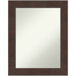 Amanti Art Non-Beveled Rectangle Framed Bathroom Wall Mirror, 29" x 23", Wildwood Brown