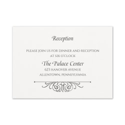 Custom Shaped Wedding & Event Reception Cards, 4-7/8" x 3-1/2", Regal Crest, Box Of 25 Cards