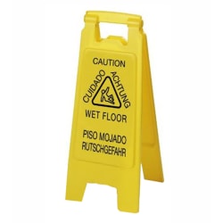 Carlisle Wet Floor Sign, 24" x 8", Yellow