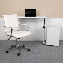 Flash Furniture Work From Home Desk And Chair Set, White - BLNNN219CH595MW