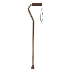 Medline Adjustable Aluminum Offset-Handle Cane, 29" - 38", Bronze