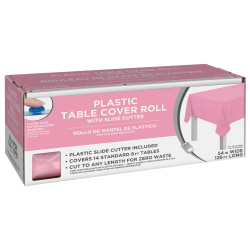 Amscan Boxed Plastic Table Roll, New Pink, 54" x 126’