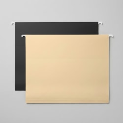 Office Depot® Brand Fashion Hanging File Folders, Letter Size, Black/Beige, Total Qty 6