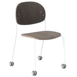 KFI Studios Tioga Laminate Guest Chair With Casters, Dark Chestnut/White