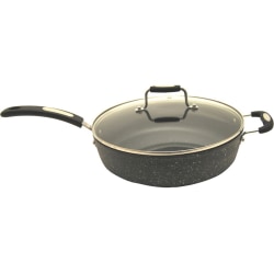 Starfrit The Rock Cookware - 11" Diameter Frying Pan, Lid - Bakelite Handle - Cooking, Frying - Dishwasher Safe - Oven Safe - Gray - Rock