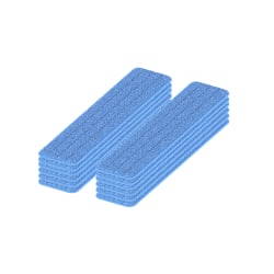 Gritt Commercial Premium Microfiber Hook & Loop Wet Mop Pads, 24", Blue, Pack Of 12 Pads