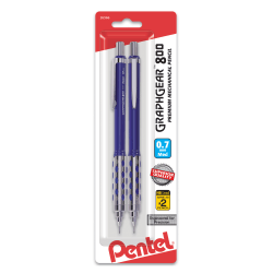 Pentel® Graph Gear 800 Mechanical Drafting Pencils, 0.7 mm, Blue Barrel, Pack Of 2