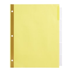 Office Depot® Brand Insertable Dividers With Big Tabs, Buff, Clear Tabs, 5-Tab