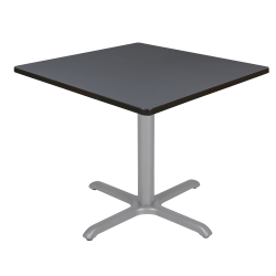 Regency Cain Square X-Base Breakroom Table, 29"H x 42"W x 42"D, Gray/Gray