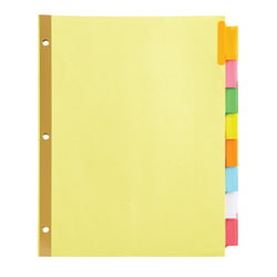Office Depot® Brand Insertable Dividers With Big Tabs, Buff, Assorted Colors, 8-Tab