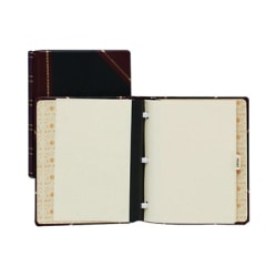 Wilson Jones® Minute Book, 500 Sheet Capacity, Red/Black Imitation Leather - 500 Sheet(s) - Letter - 8 1/2"x11" Sheet Size - Black, Red, Gold Cover