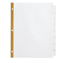 Office Depot® Brand Insertable Dividers With Big Tabs, White, Clear Tabs, Set Of 8