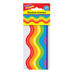 Trend Terrific Trimmer Decorative Scalloped Border, 2-1/4" x 39", Rainbow Promise, Pack Of 12