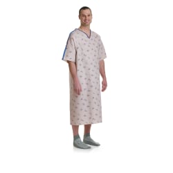 Medline Gray Collection IV Sleeve Gowns, 66", Galaxy Gray, Pack Of 12
