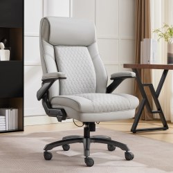 Shaquille O'Neal™ Phineus Big & Tall Ergonomic Faux Leather High-Back Executive Office Chair, Gray/Black, BIFMA Compliant