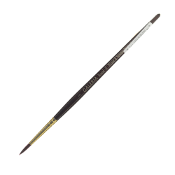 Winsor & Newton Galeria Short-Handle Paint Brush, Size 5, Round Bristle, Polyester, Burgundy