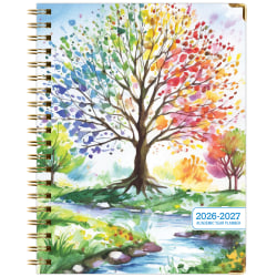 2026-2027 Excello Brands 14-Month Academic Year Hardcover Weekly/Monthly Fashion Planner, 8-1/2" x 11", Tree Seasons, May To June, Total Qty 1