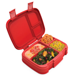 Bentgo Fresh 4-Compartment Bento-Style Lunch Box, 2-7/16"H x 7"W x 9-1/4"D, Red