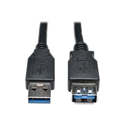 Tripp Lite USB 3.0 SuperSpeed Extension Cable - USB-A to USB-A, M/F, Black, 3 ft. (0.9 m) - First End: 1 x USB Type A Male USB - Second End: 1 x USB Type A Female USB - 5 Gbit/s - Extension Cable - Nickel Plated Connector - 28/24 AWG - Black