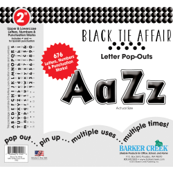 Barker Creek® Letter Pop-Outs, 2", Black Tie, Set Of 676