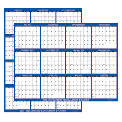 2023-2024 SwiftGlimpse Academic Monthly Erasable Wall Calendar, 18" x 24", Navy, July To June