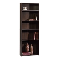 Sauder® Beginnings 71 3/16"H 5-Shelf Transitional Bookcase, Red/Dark Finish, Standard Delivery