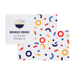 Custom Full-Color Raised Print Bright White Linen Business Cards, Square Corners, 2-Side, Box Of 250