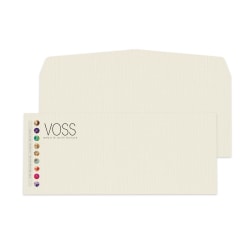Gummed Seal, Stationery Envelopes, 4-1/8" x 9-1/2",  Full-Color Flat Print, Custom #10, 24 lb. Off-White Linen, Box Of 250