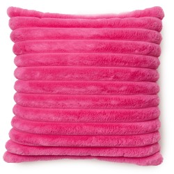 Dormify Jamie Plush Polyester Ribbed Square Pillow, 18? x 18?, Hot Pink
