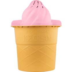Nostalgia 4-Quart Swirl Cone Ice Cream Maker, Strawberry Red