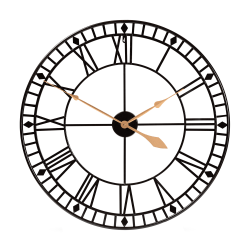 Baxton Studio Janette Wall Clock, 31-1/4", Black/Gold