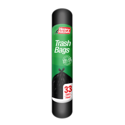 Heavy Kitchen Trash Bags, 33 Gallons, Black, Total Qty 7