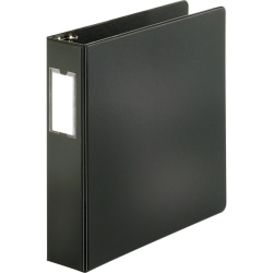 Business Source 3-Ring Binder, 2" D-Rings, Black