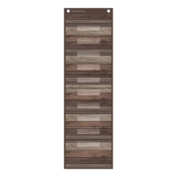 Teacher Created Resources 10-Pocket File Storage Pocket Chart, 58"H x 14"W x 14"D, Dark Wood