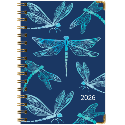 2025-2026 Global Excello Brands Hardcover Fashion Weekly/Monthly Planner, 5-1/2" x 8", Dragonflies, November 2025 To December 2026