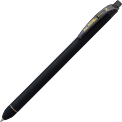 Pentel EnerGel Retractable Pens, Pack Of 12, Medium Point, 0.7 mm, Black Barrel, Black Ink