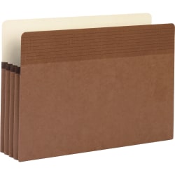 Business Source Straight Tab Cut Legal Recycled File Pocket - 3 1/2" Expansion - Redrope Tear Proof, Tyvek Gusset, Reinforced Gusset- 25/Box - 65794