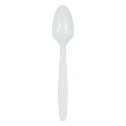 JAM PAPER Big Party Pack of Premium Plastic Spoons, White, 100 Disposable Spoons/Box