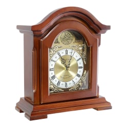 Bedford Clocks Mantel Clock, 9-1/2"H x 11-3/16"W x 4-1/4"D, Redwood