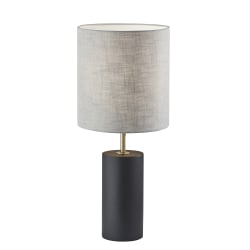 Adesso® Dean Table Lamp, 30-1/2"H, Light Gray Shade/Black Base