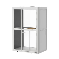 FlexiSpot EP2FW-Kit 2-Person Soundproof Booth, White, 89"H x 59"W