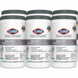 Clorox Healthcare VersaSure Disinfectant Wipes, 6" x 5", 150 Wipes Per Tub, White, Carton Of 6 Tubs