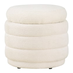 Office Star Cecil Storage Ottoman, 18-1/2"H x 20-1/4"W x 20-1/4"D, Snow