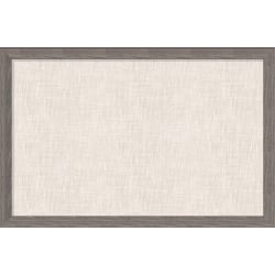 U Brands Linen Bulletin Board, 35" X 23", Brown Rustic Wood Decor Frame