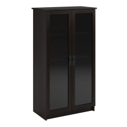 Ameriwood™ Home Quinton Point 53"H 4-Shelf Bookcase With Glass Doors, Espresso